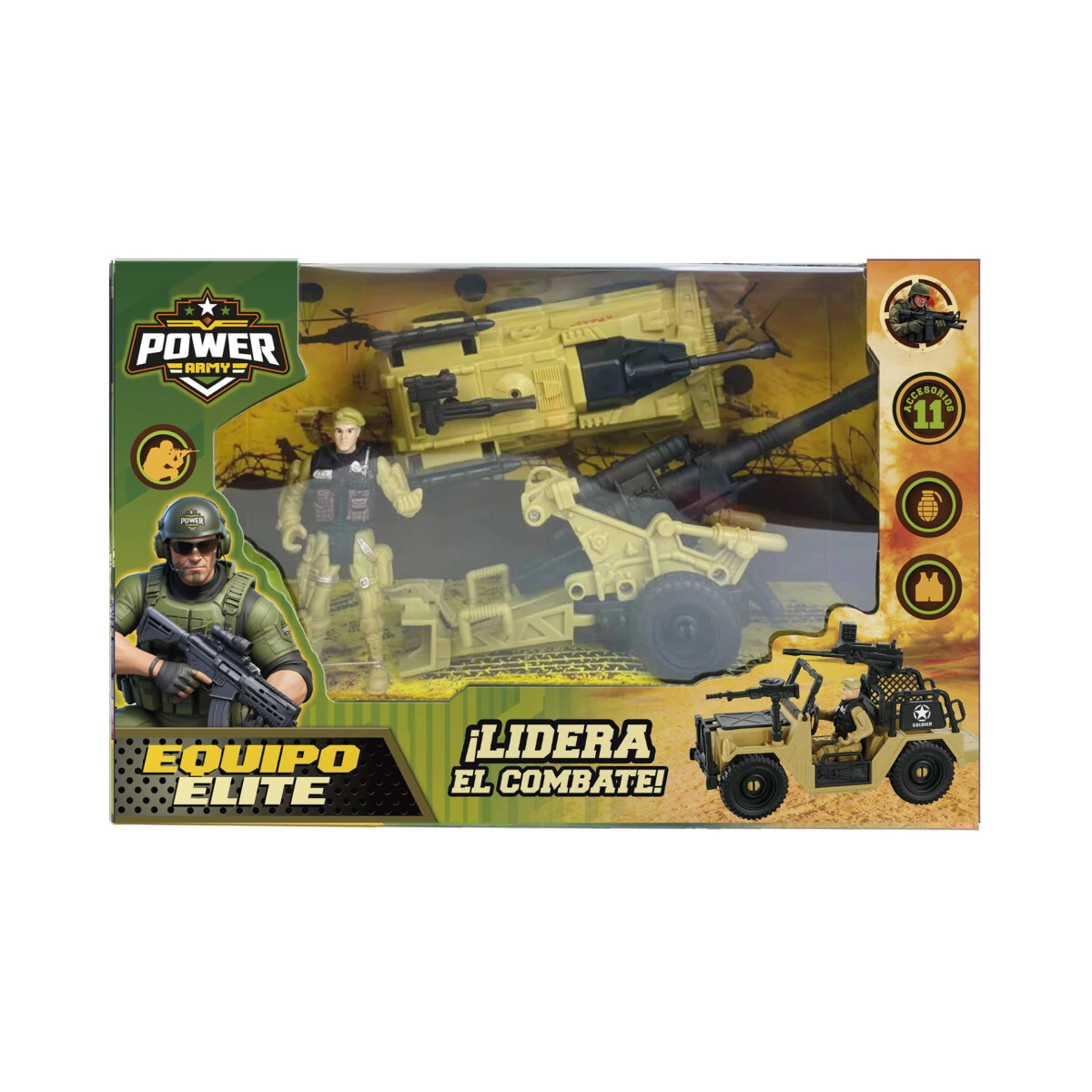 SUPER SET MILITAR CON ACCESORIOS 28x11x18 CM