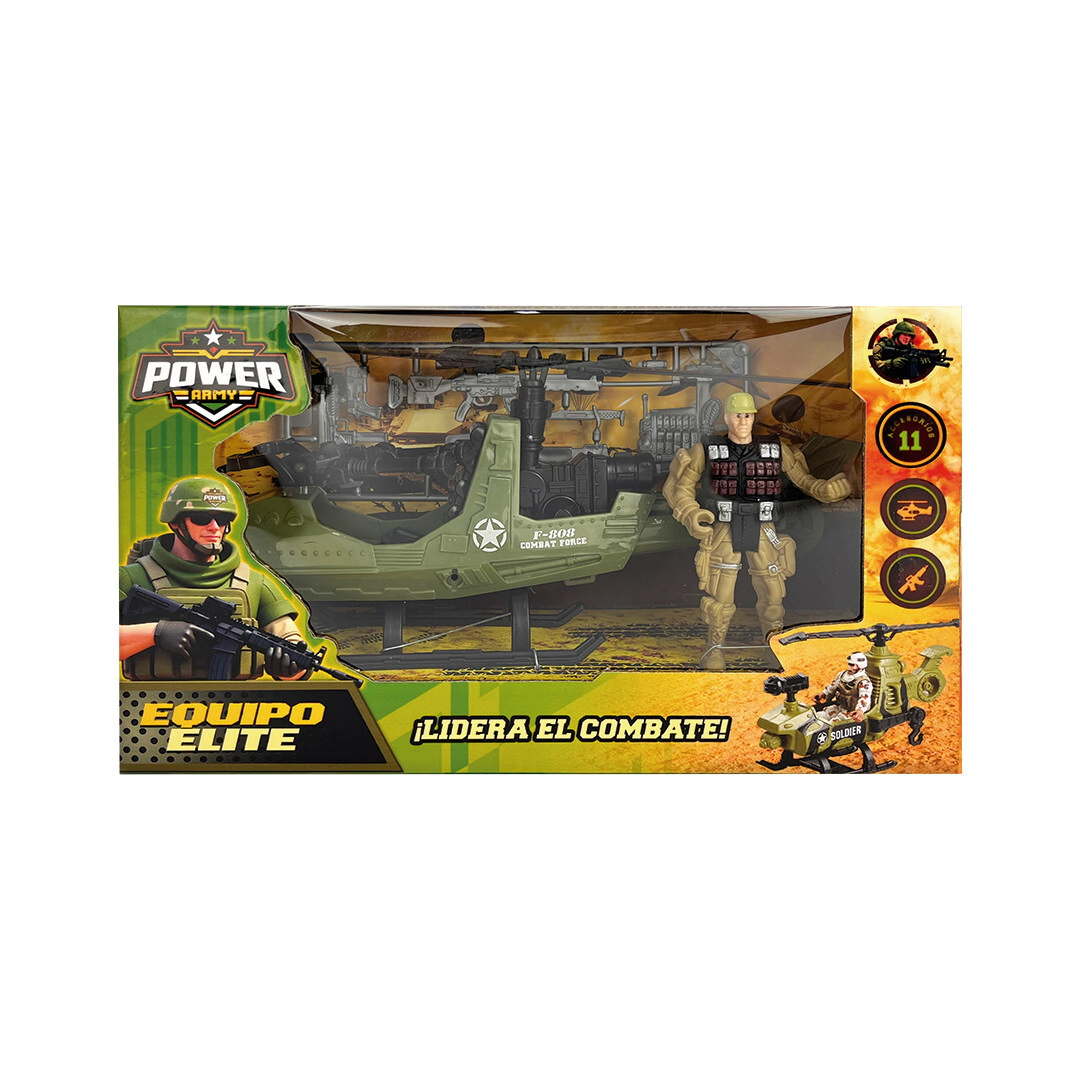 MEGA SET MILITAR CON HELICOPTERO 25x9x15 CM