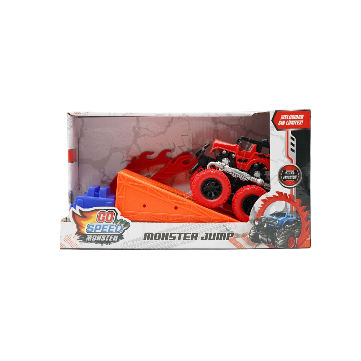SET MONSTER A FRICCION CON RUEDAS GO SPEED 29x16x15 CM