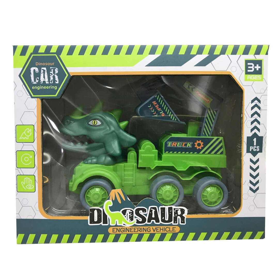 CAMION DINOSAURIO CONSTRUCCION RUEDAS DE GOMA 19x15x7 CM