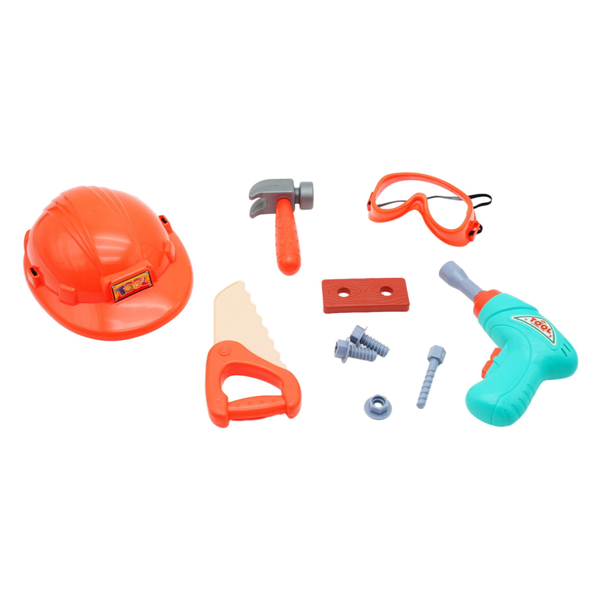 CONJUNTO DE HERRAMIENTAS Y CASCO 46x28x8 CM