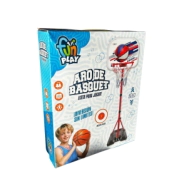 ARO DE BASQUET COMPLETO CON PIE DE ALTURA AJUSTABLE HASTA 1,7MTS 170x38x28 CM