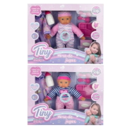 BEBOTE TINY CON ROPA EXTRA, ACCESORIOS Y SONIDOS 32CM CUERPO BLANDO