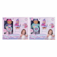 BEBOTE TINY HORA DE COMER CON SILLITA, ACCESORIOS Y SONIDOS 32CM CUERPO BLANDO