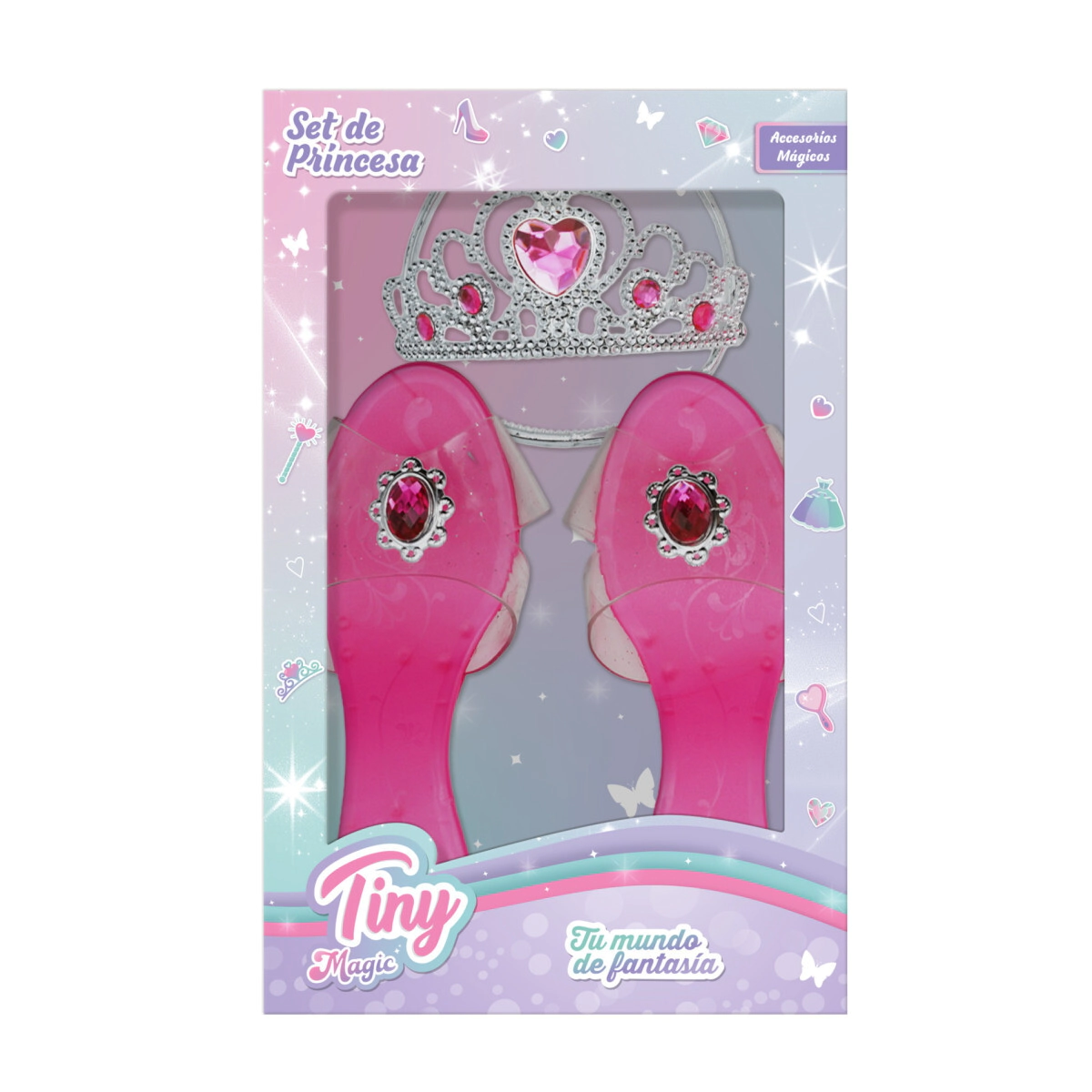 SET ZAPATOS Y CORONA DE PRICESA TINY EN CAJA 28x18x5 CM