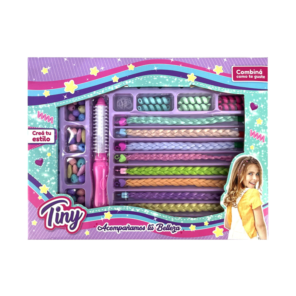 MAQUINA PARA HACER TRENZAS CON SET DE BIJOUTERIE TINY 33x25x3 CM