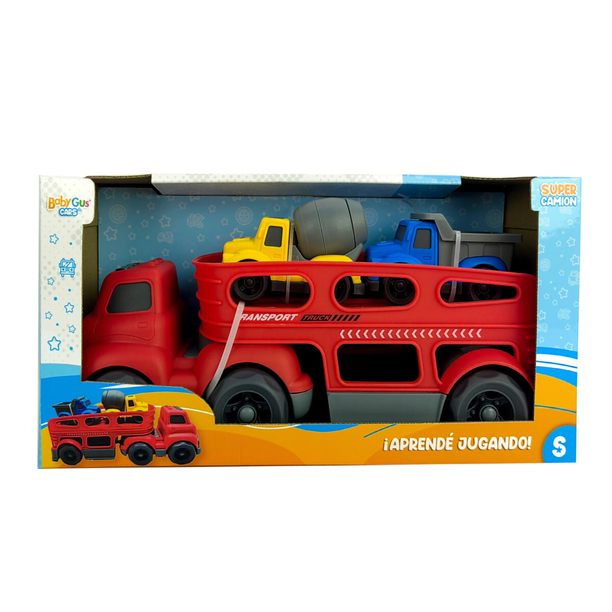 CAMION TRANSPORTADOR BABYGUS 31x12x16 CM