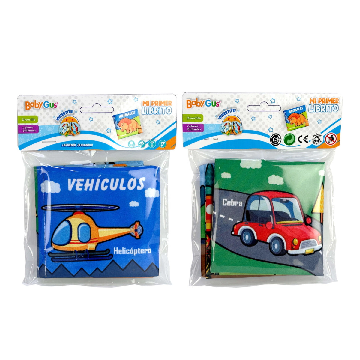 LIBRITO DIDACTICO DE TELA PARA BEBES VEHICULOS 17x14x2 CM