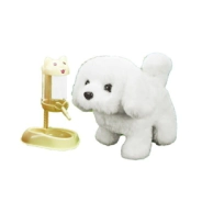 GOLDEN RETRIEVER CON BEBEDERO Y HUESO