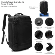 MOCHILA TRAVEL SKORA BS AS NEGRA 18"