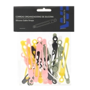 SET DE 20 CORREAS DE SILICONA ORGANIZADORAS DE CABLE WANDERLUST