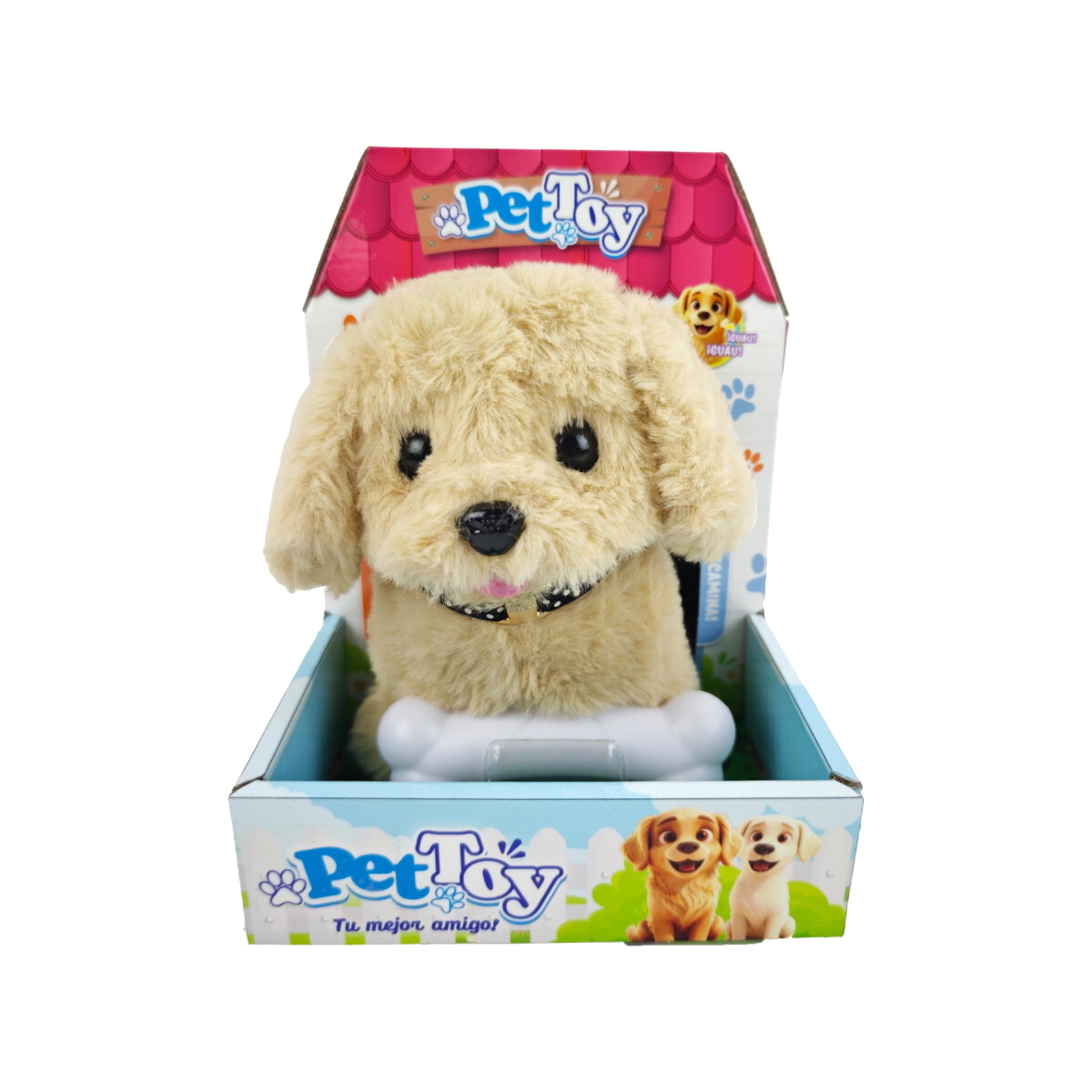 MASCOTA DE PELUCHE PERRO CON SONIDO Y JUGUETE