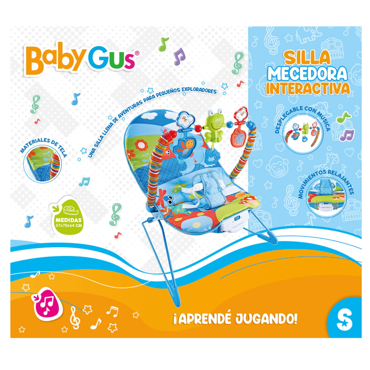 SILLA MECEDORA INTERACTIVA CON SONIDO Y VIBRACION