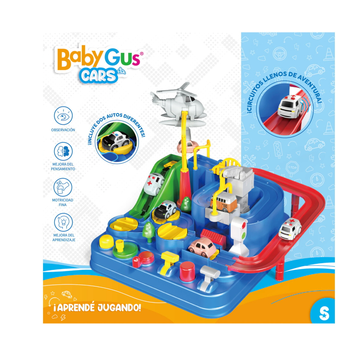SET PISTA DIDACTICA CAR CRASH CON 2 AUTOS 16x16x7 CM