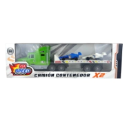 CAMION CON CONTENEDOR CON 2 AUTOS