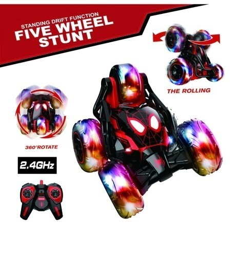 AUTO RADIO CONTROL STUNT SPIDERMAN NEGRO