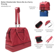 BOLSO WEEKENDER SKORA BS AS CHERRY 16 PULGADAS