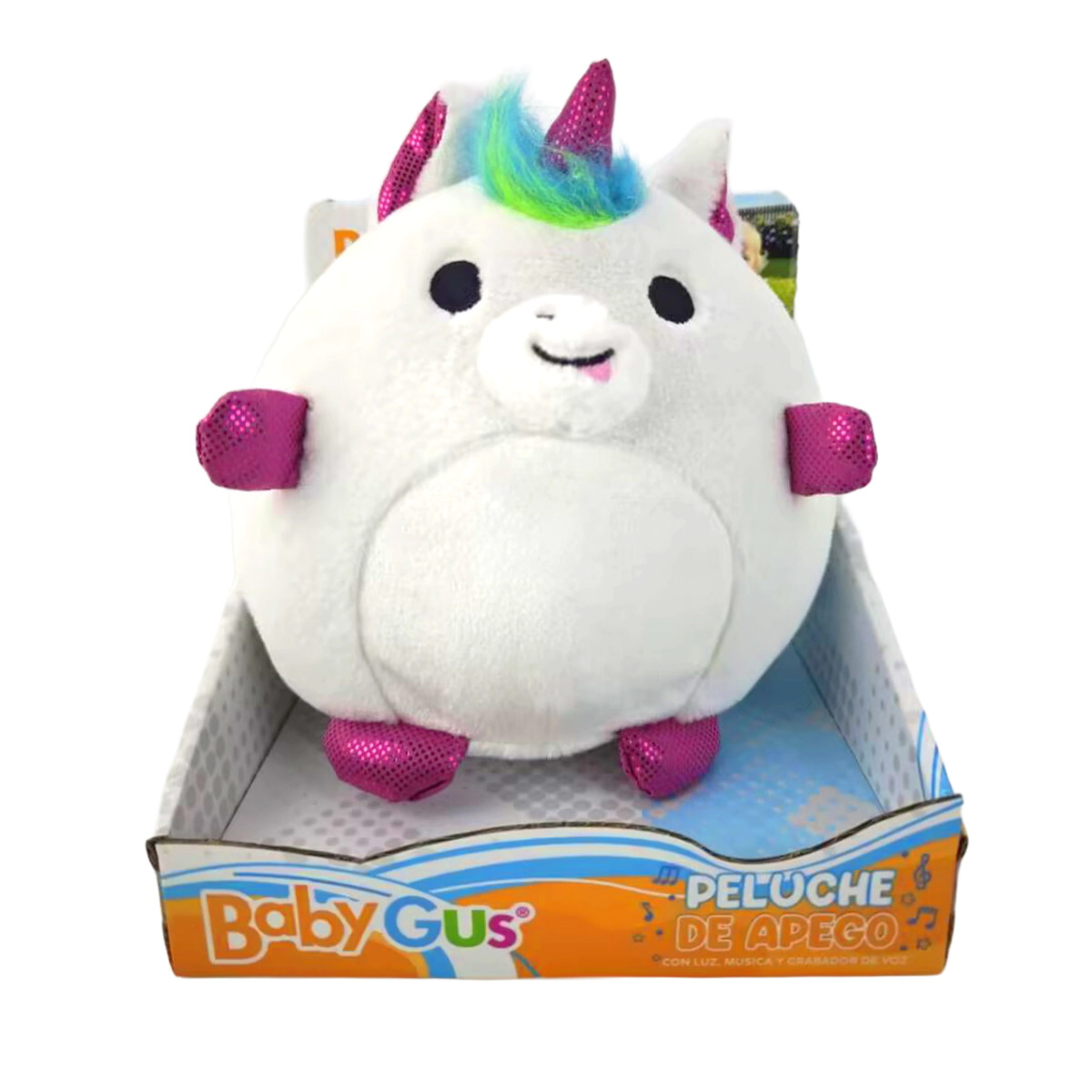 PELUCHE UNICORNIO CON LUZ Y SONIDO A PILAS