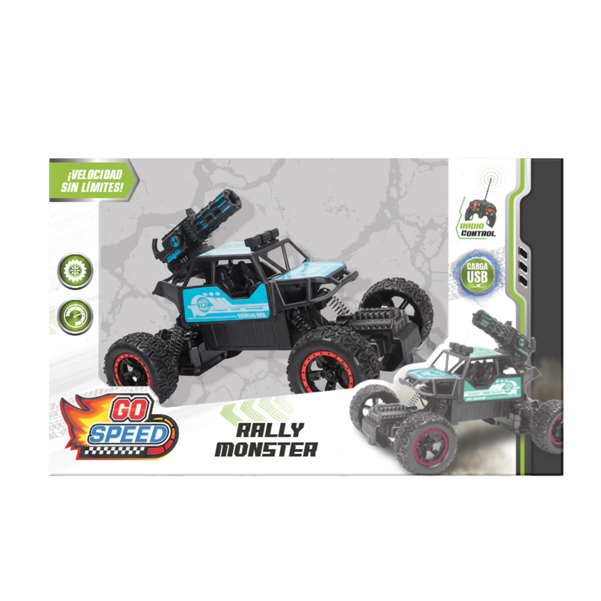 AUTO CA�ON A RADIO CONTROL GO SPEED 1:18 CON LUCES CARGA USB