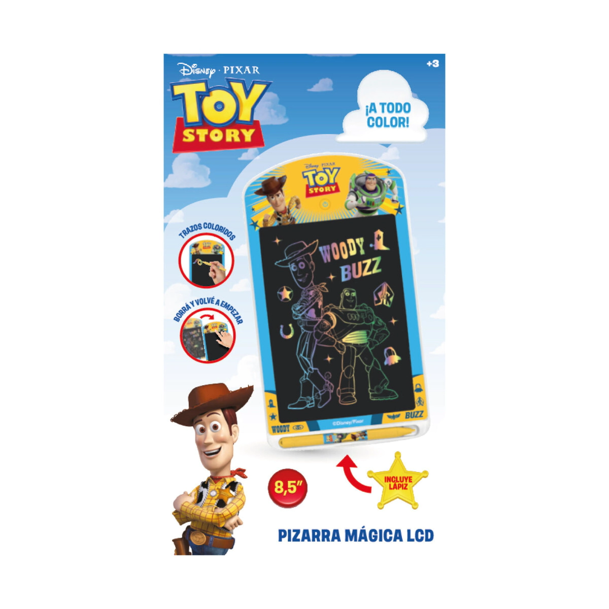 PIZARRA MAGICA A COLOR LCD 8,5 TOY STORY