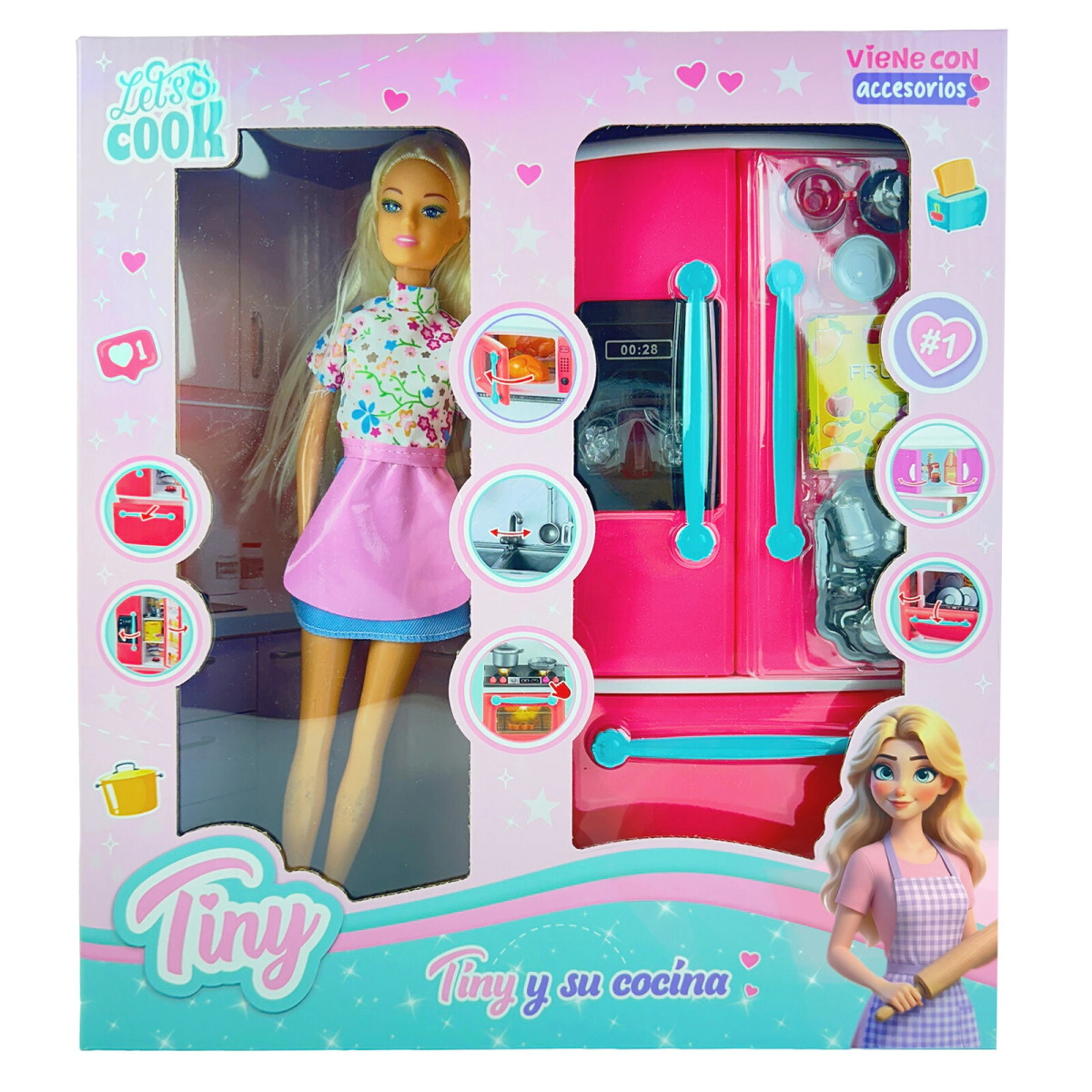 MU�ECA TINY Y SU COCINA CON LUZ Y SONIDO