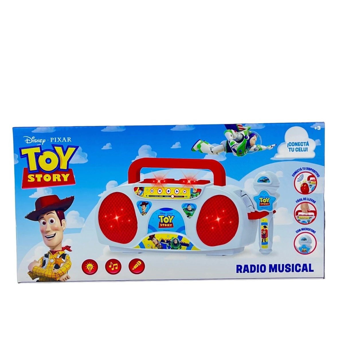 PARLANTE CON MICROFONO Y LUCES TOY STORY