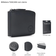 BILLETERA TASCANI CON CIERRE 11x7 CM