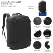 MOCHILA TRAVEL GO WANDERLUST NEGRA 18"