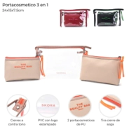 PORTACOSMETICO 3 EN 1 CIERRE CONTRATONO 24x15x7,5 CM SKORA