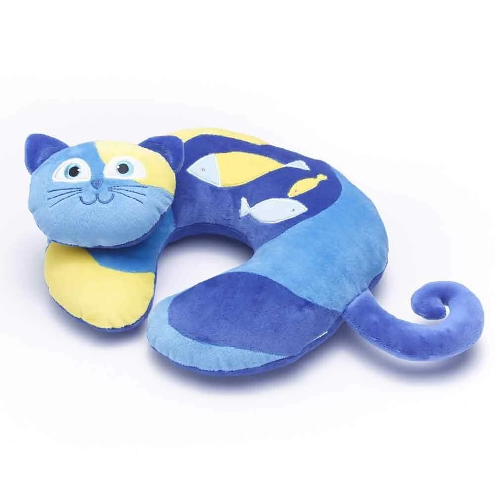 ALMOHADA DE VIAJE INFANTIL KITTY EL GATO TRAVEL BLUE