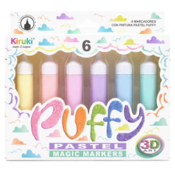 MARCADORES PUFFY PASTEL X6 KIRUKI