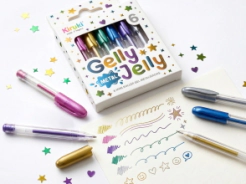 MINI BOLIGRAFOS ROLLER TINTA GEL METALIZADO X6 KIRUKI