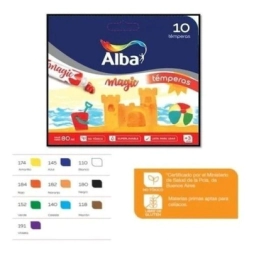 Tempera Albamagic Blanco 10 x 8 ml