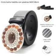 CINTO BOHO HEBILLA CON PIEDRAS SKORA 3,8CM