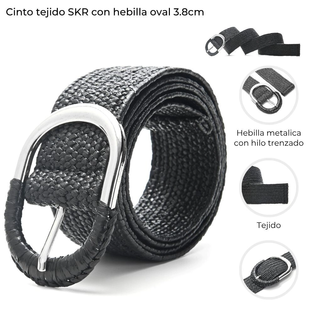 CINTO TEJIDO SKORA CON HEBILLA OVAL 3,8CM