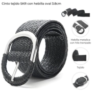 CINTO TEJIDO SKORA CON HEBILLA OVAL 3,8CM