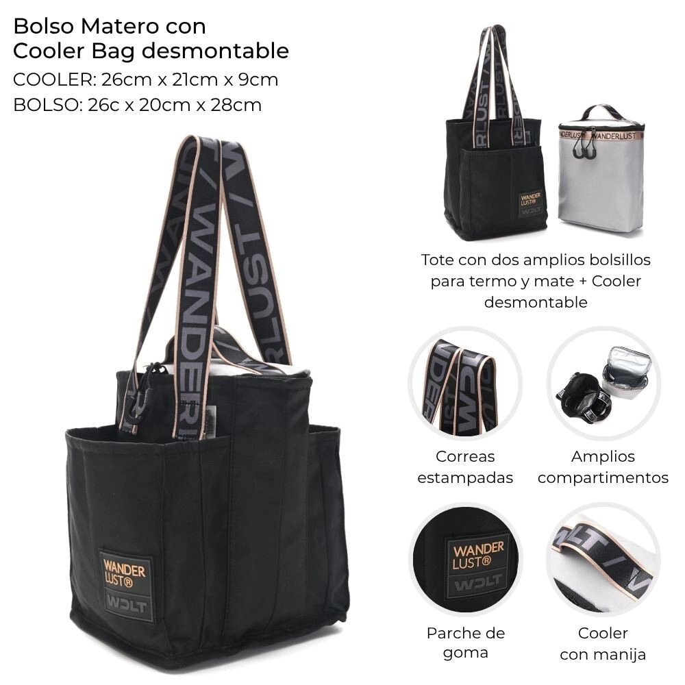 BOLSO MATERO CON COOLER BAG DESMONTABLE WANDERLUST