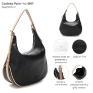 CARTERA PALERMO SKORA NEGRA 34x27x11 CM
