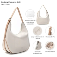 CARTERA PALERMO SKORA BLANCA 34x27x11 CM