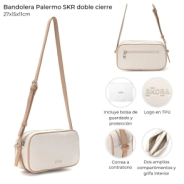 BANDOLERA PALERMO SKORA BLANCA 27x15x11 CM