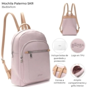 MOCHILA PALERMO SKORA LAVANDA 35x30x11 CM