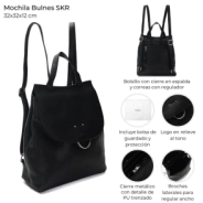 MOCHILA BULNES SKORA NEGRA 32x32x12 CM