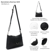 BANDOLERA BULNES SKORA NEGRA 33x19x8 CM
