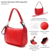 CARTERA RECOLETA SKORA BAGUETTE ROJA 27x19x9 CM