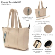 SHOPPER RECOLETA SKORA ARENA 37x29x15 CM
