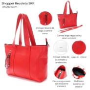 SHOPPER RECOLETA SKORA ROJO 37x29x15 CM