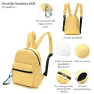 MOCHILA RECOLETA SKORA LIMON 31x24x10 CM