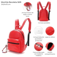 MOCHILA RECOLETA SKORA ROJO 31x24x10 CM