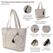 TOTE BAG PORTANOTEBOOK SKORA BEIGE 45x34x12 CM