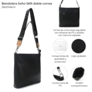 BANDOLERA SOHO SKORA 29x27x6 CM NEGRO